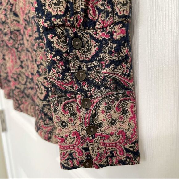 Lucky Brand Cotton Modal Popover Blouse Fairy Goth Whimsigoth Grunge Fall Size S - Picture 7 of 15